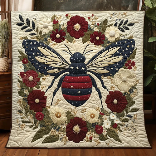 Patriotic Honeybee Quilt Blanket