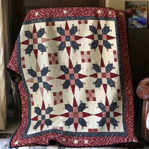 Patriotic Star Quilt Blanket