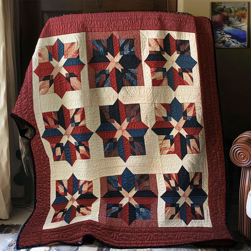 Patriotic Star Quilt Blanket
