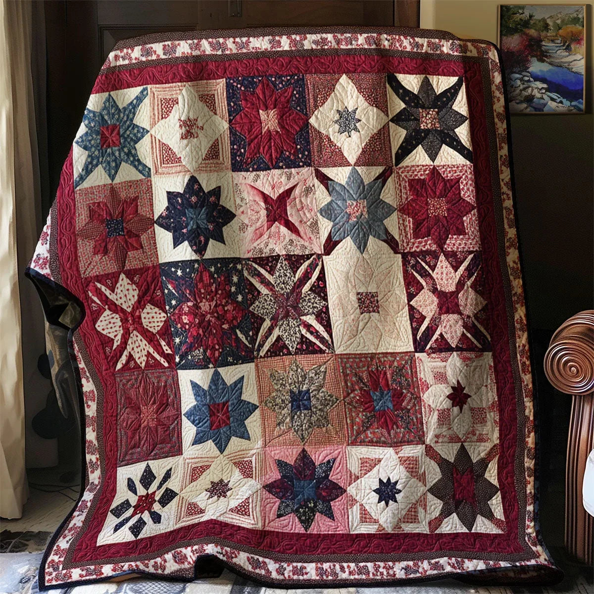 Patriotic Star Quilt Blanket