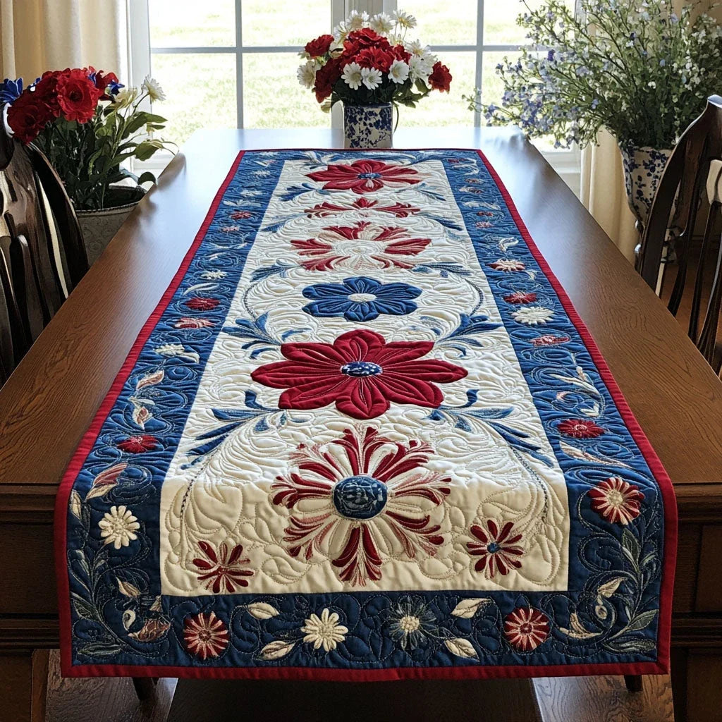 Patriots Bloom Quilted Table Runner