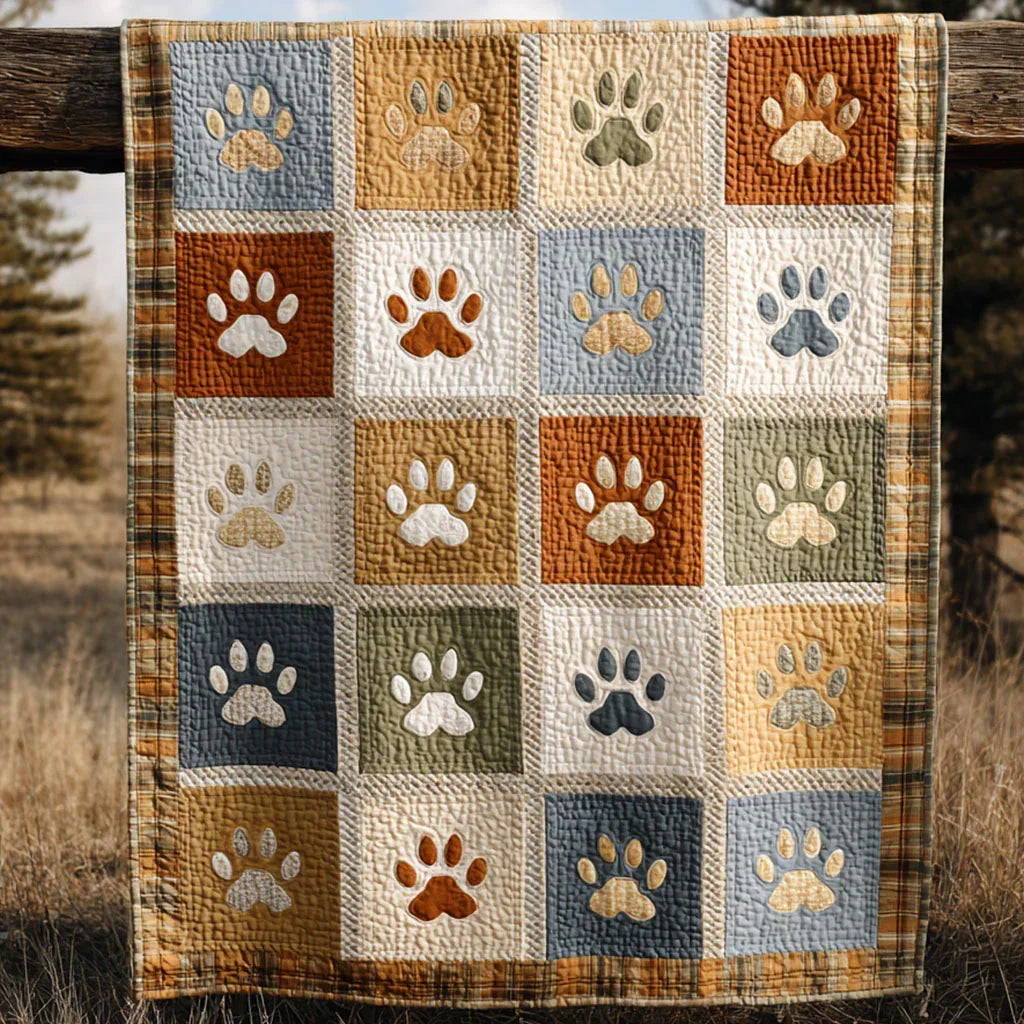 Paw Home Quilt Blanket - Quilted Blanket by Wild and Way