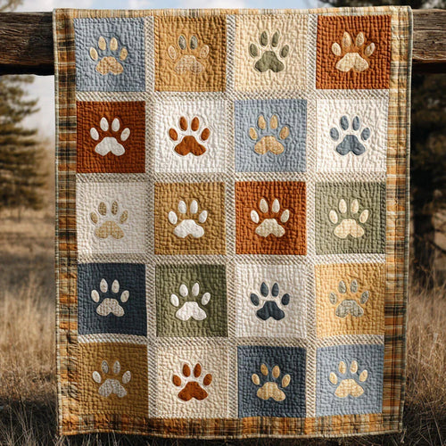 Paw Home Quilt Blanket - Quilted Blanket by Wild and Way