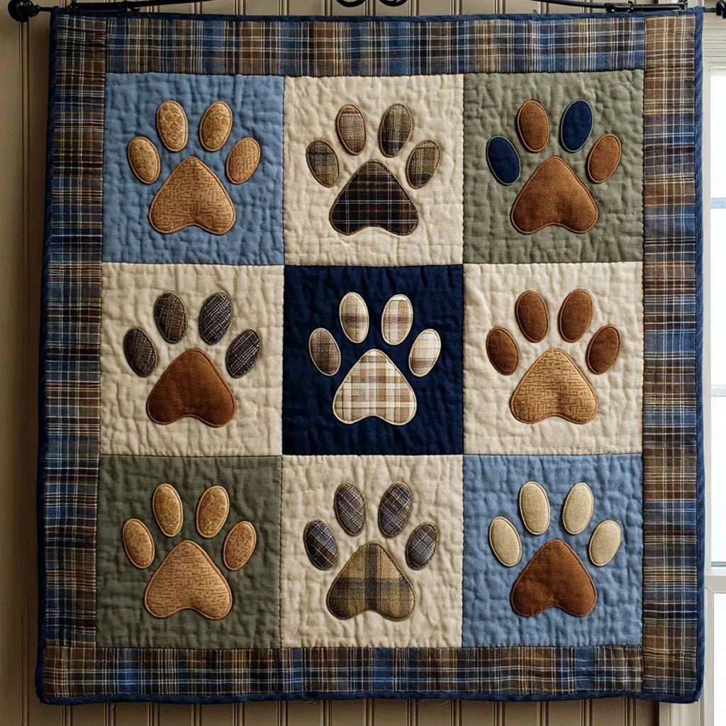 Paw House Quilt Blanket - Quilted Blanket by Wild and Way