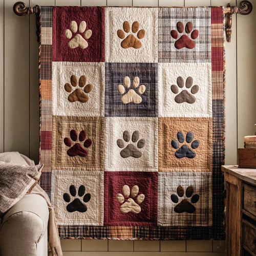 Paw Story Quilt Blanket - Quilted Blanket by Wild and Way