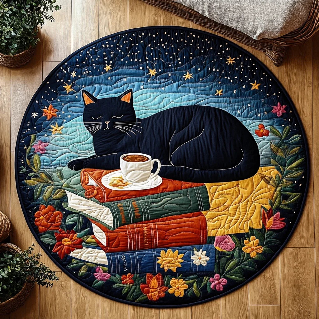Paws and Whiskers Quilted Round Mat