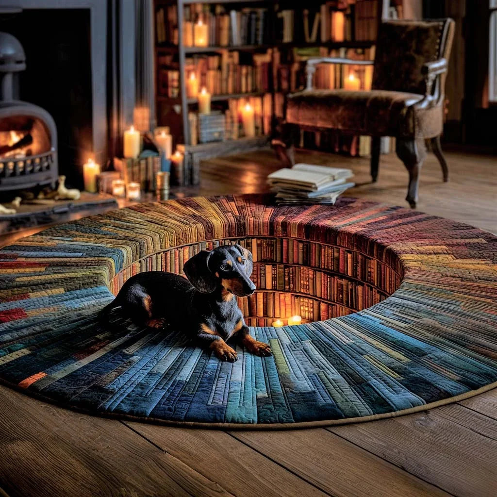 Paws Library Quilted Round Mat