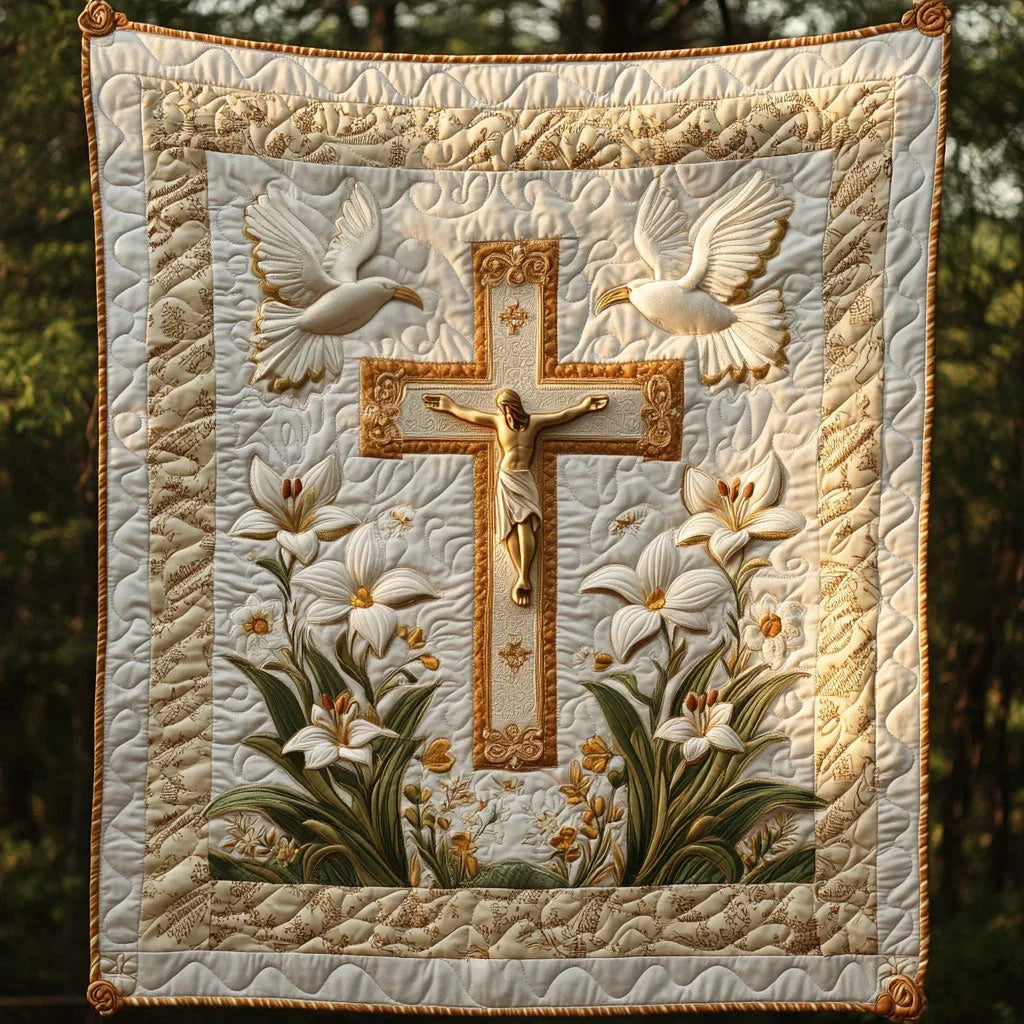 Peace Cross Quilt Blanket