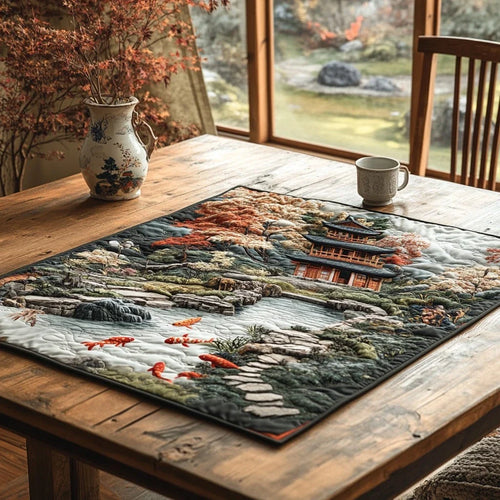 Peaceful Koi Quilted Table Topper