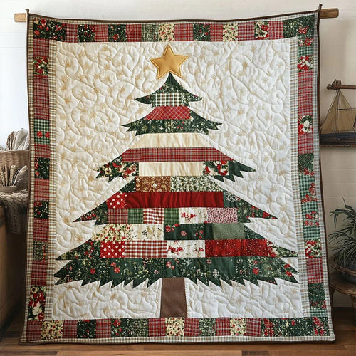 Peaceful Patch Christmas Tree Quilt Blanket