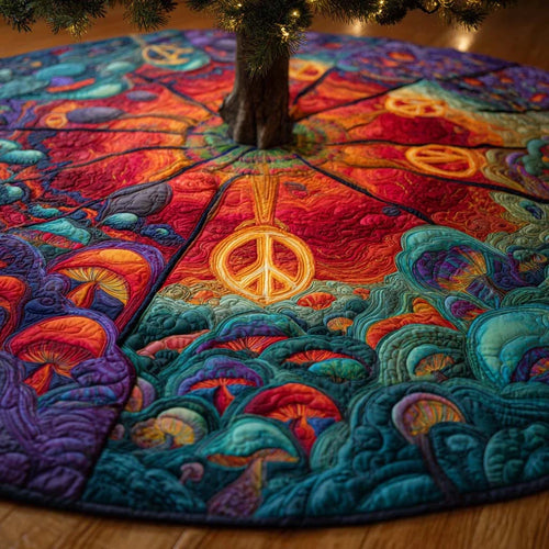 Peaceful Spiral Grove Quilted Tree Skirt