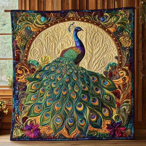 Peacock Glory Quilt Blanket