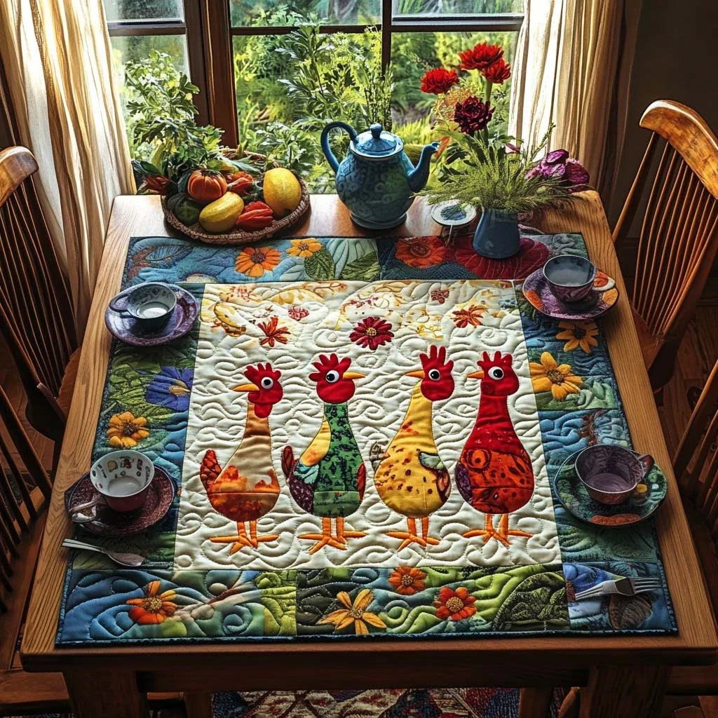 Peck Parade Quilted Table Topper