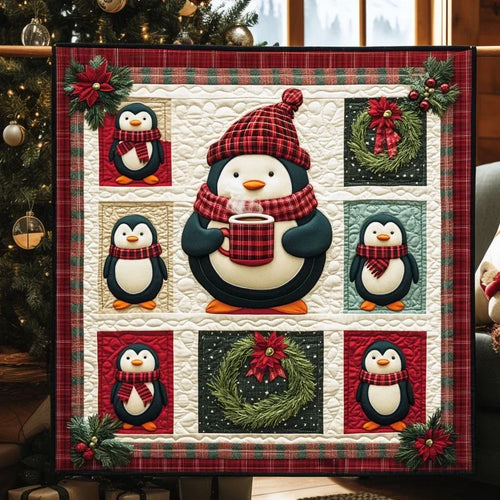 Penguin Cheer Quilt Blanket