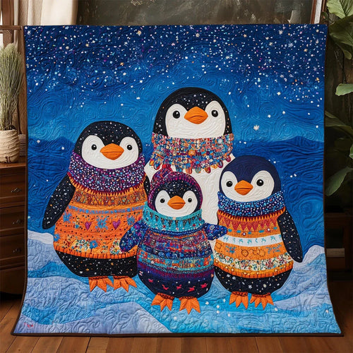 Penguin Family Quilt Blanket