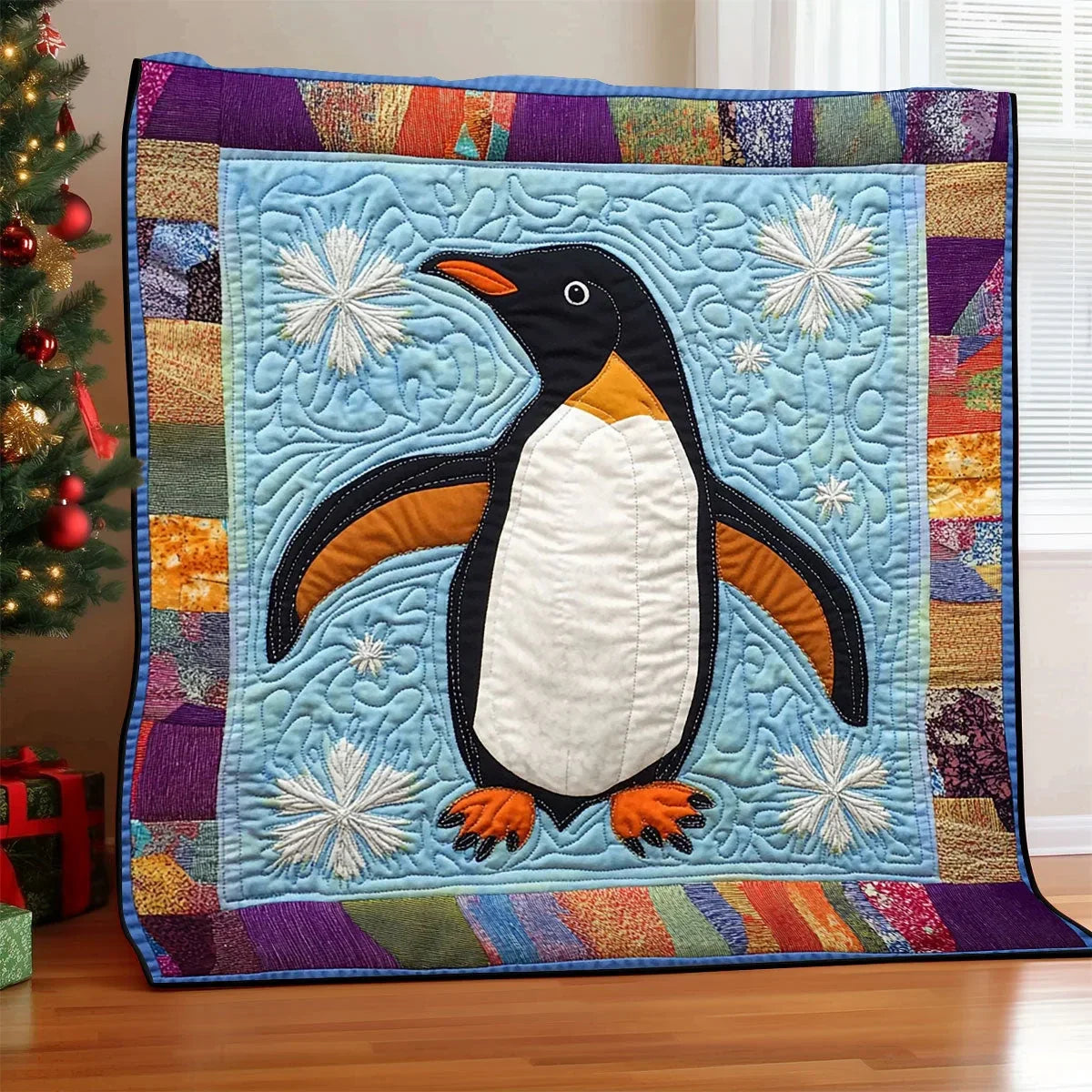 Penguin Peek Quilt Blanket