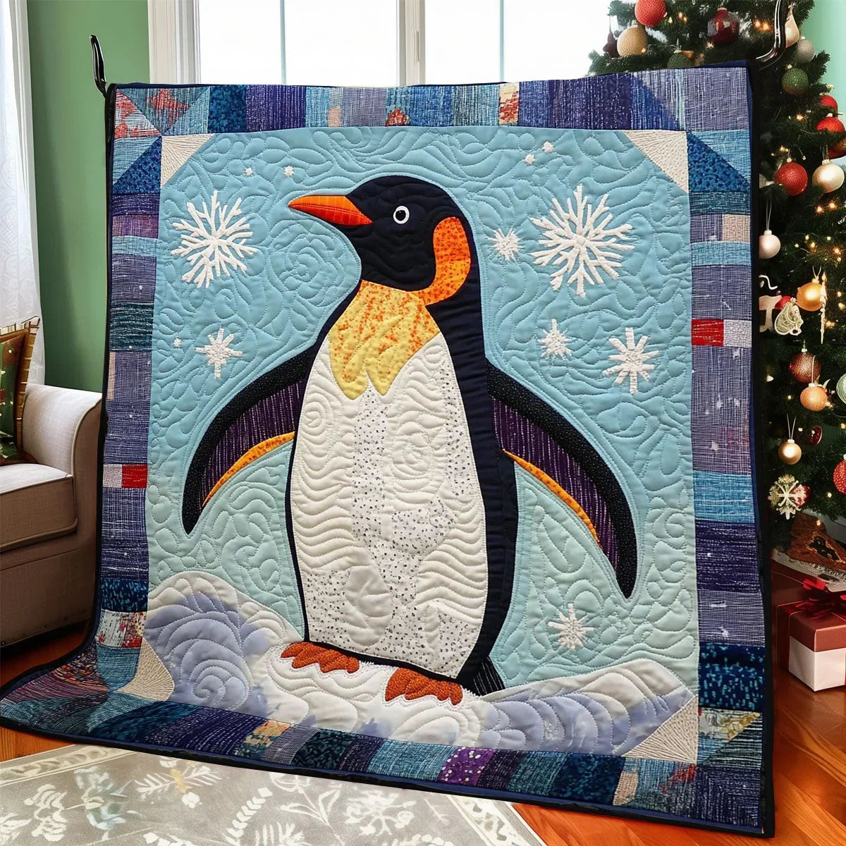 Penguin Peek Quilt Blanket