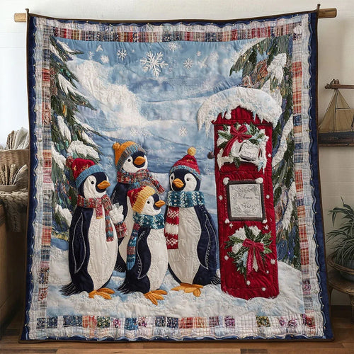Penguin Winter Joy Quilt Blanket