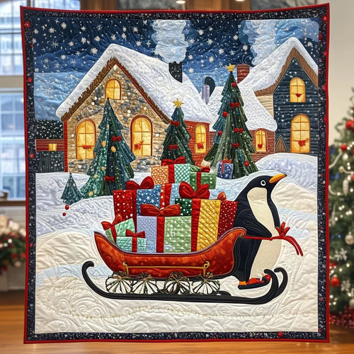 Penguin's Presents Quilt Blanket