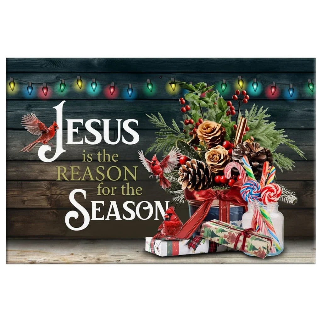 jesus is the reason for the season christmas wall art canvas (Landscape) (view 5)