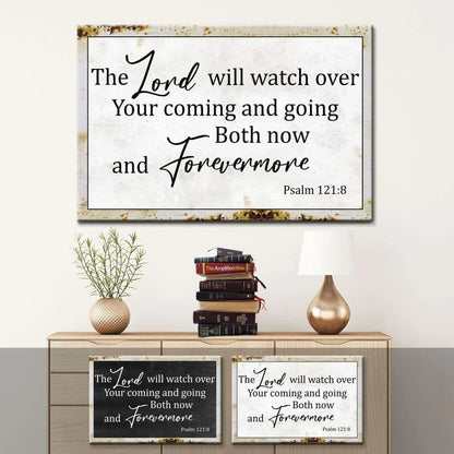 rustic christian wall art the lord will watch over your coming going canvas print (Landscape) (view 2)