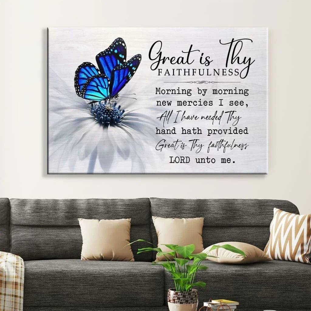 christian wall art great is thy faithfulness wall art canvas (Landscape) (view 4)