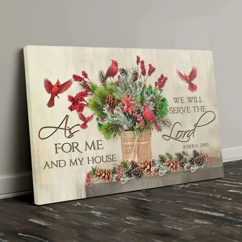 as for me and my house christmas wall art canvas (Landscape) (view 5)
