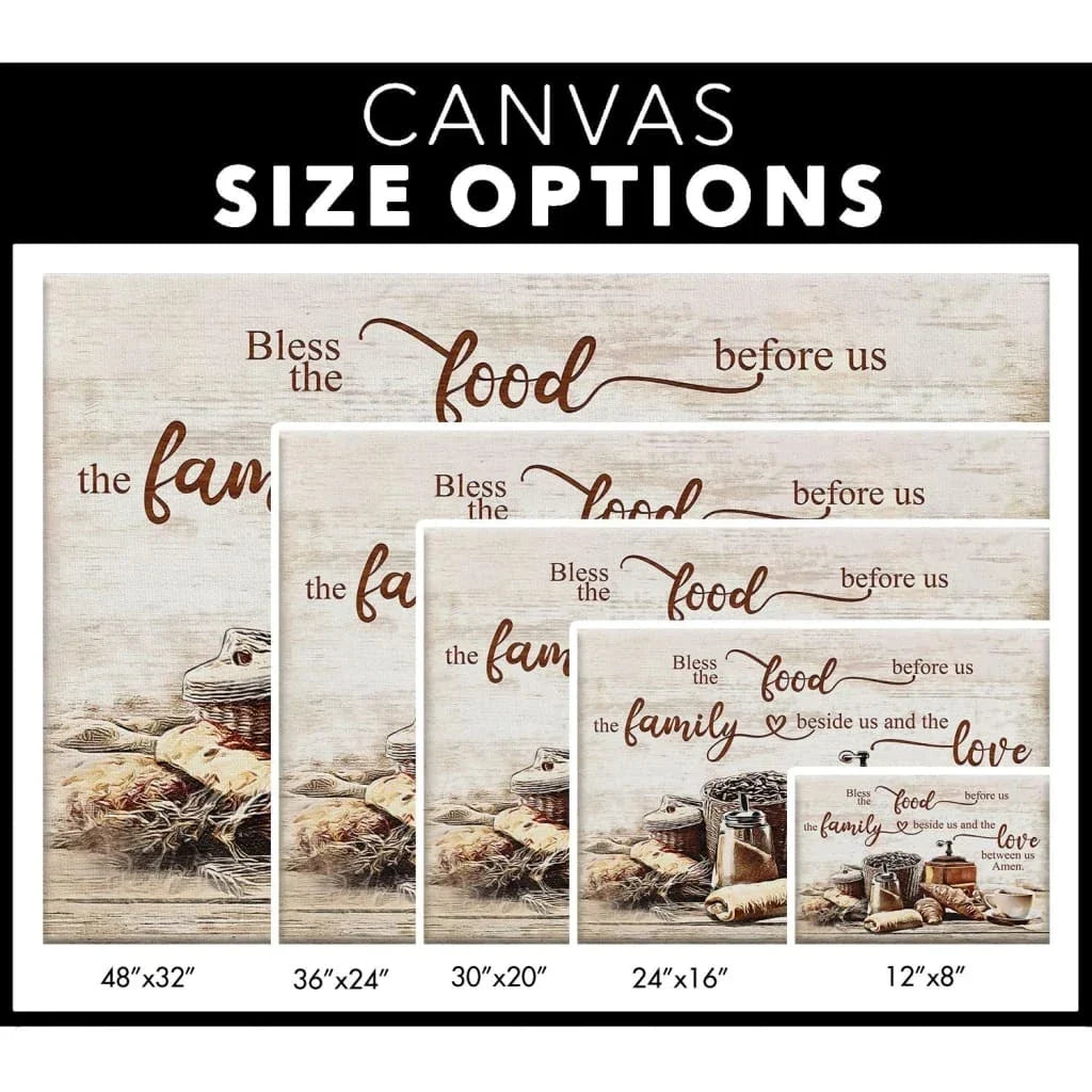 bless the food before us the family beside us wall art canvas print (Landscape) (view 3)