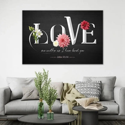 love one another as i have loved you john 13 34 wall art canvas (Landscape) (view 7)