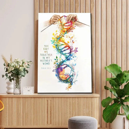 you knit me together in my mother s womb christian artwork psalm 139 13 wall art canvas (Landscape) (view 5)