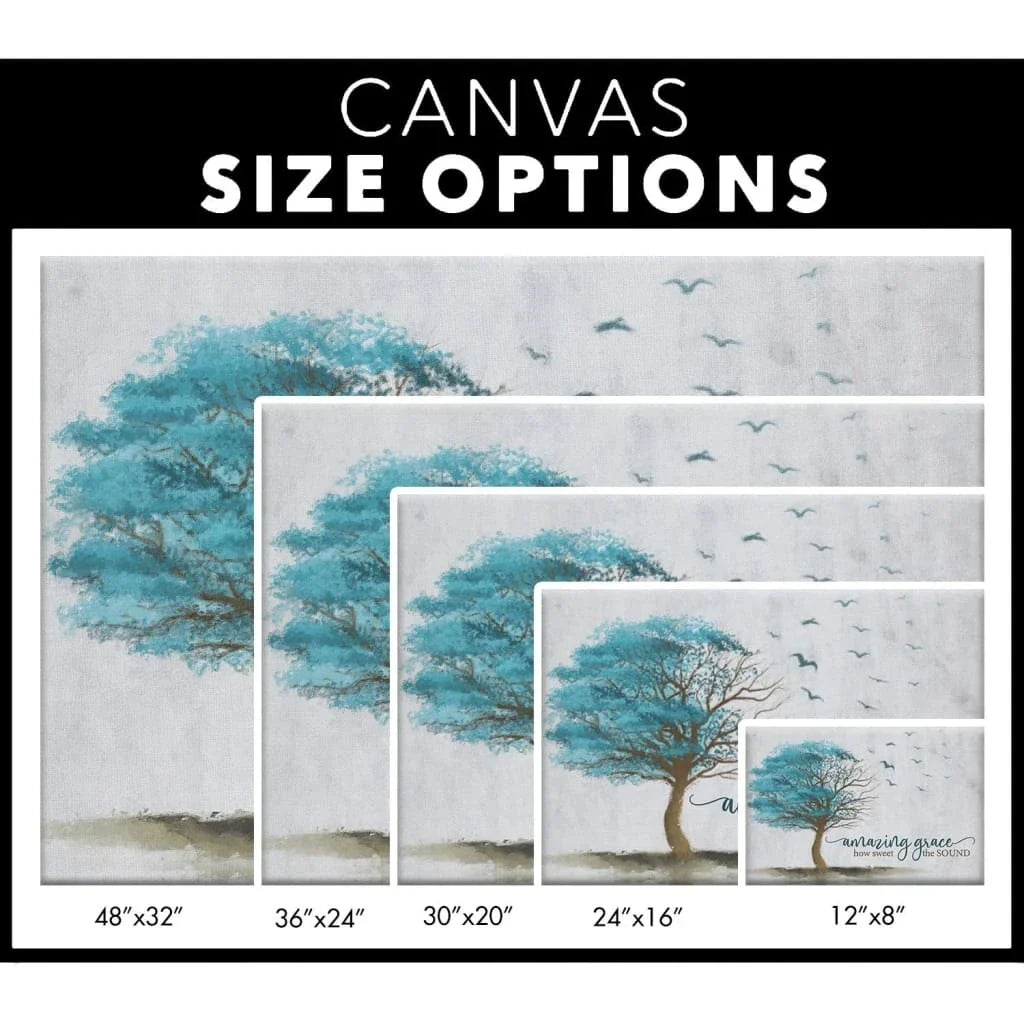 amazing grace how sweet the sound birds flying tree christian wall art canvas (Landscape) (view 4)