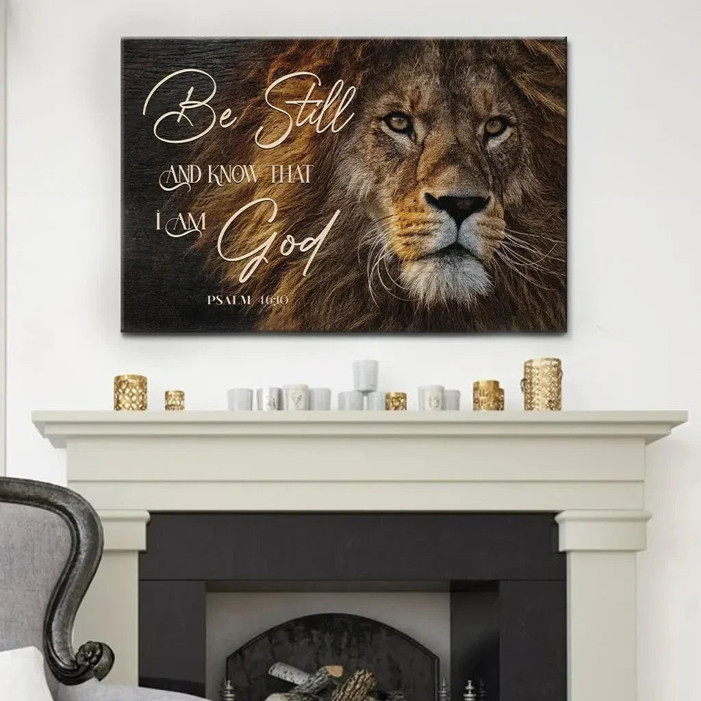 be still and know that i am god lion of judah christian wall art canvas (Landscape) (view 7)