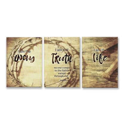 3 panel wall art canvas john 14 6 i am the way and the truth and the life (view 4)