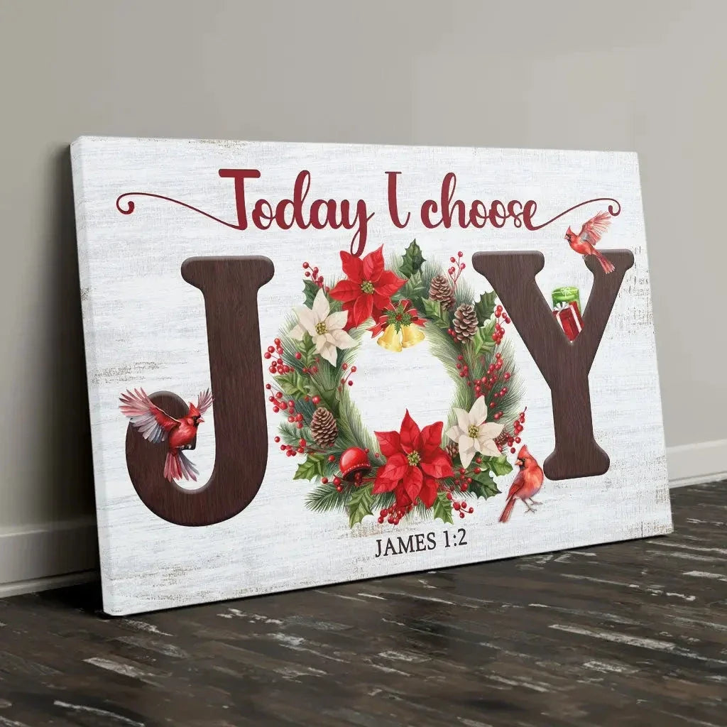 today i choose joy christmas wall art canvas (view 5)