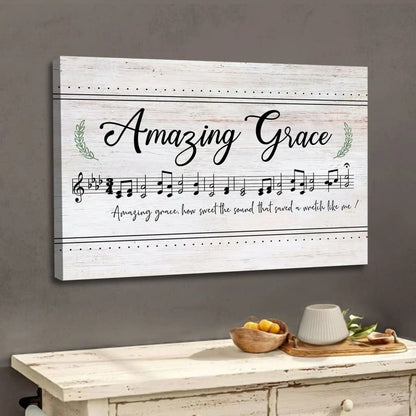 christian wall art amazing grace how sweet the sound sheet music christian song lyrics canvas art (Landscape) (view 4)
