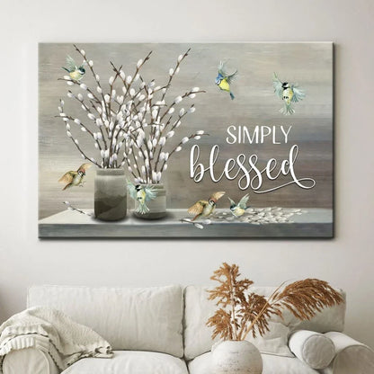 simply blessed wall art canvas christian wall art (Landscape) (view 6)