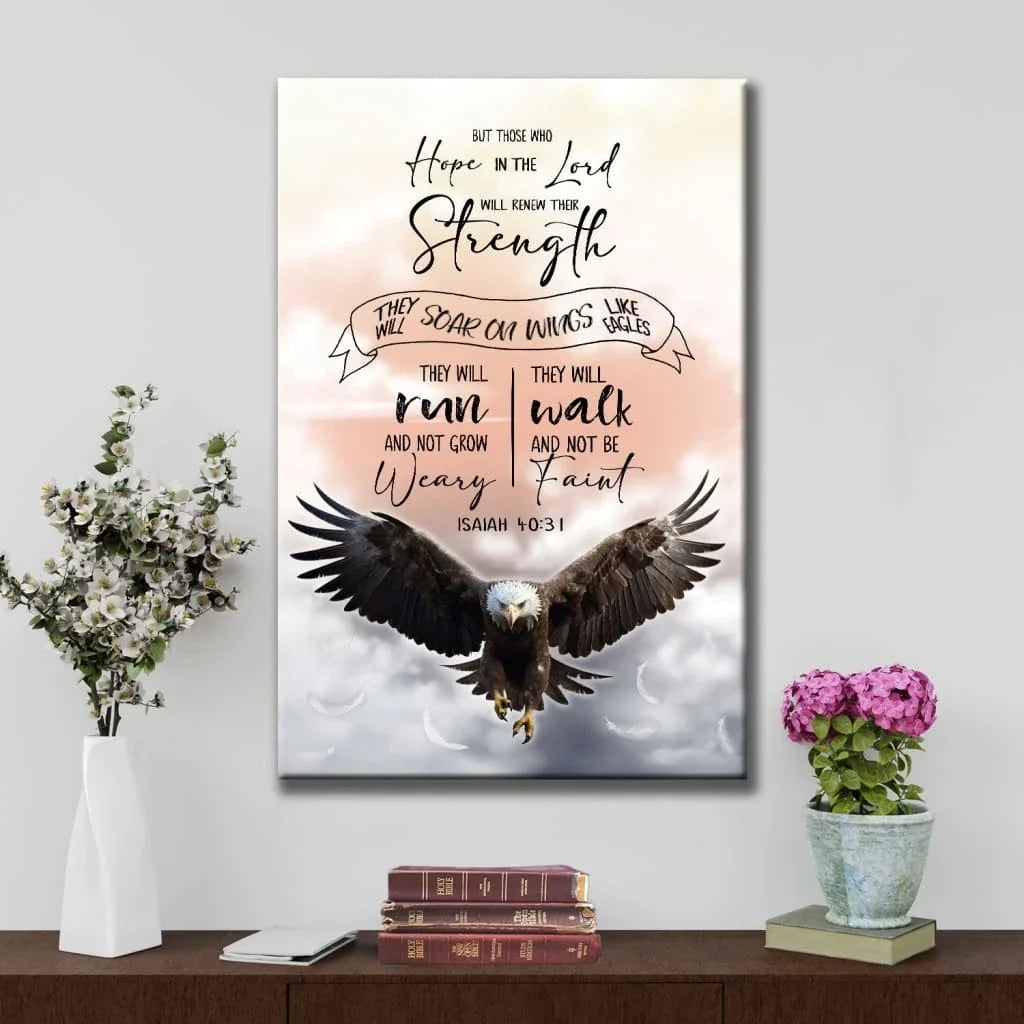 isaiah 40 31 renew their strength eagle wall art canvas (view 6)