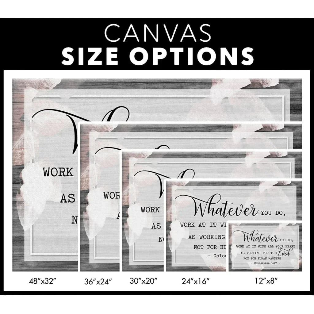 colossians 3 23 whatever you do rustic christian wall art canvas (Landscape) (view 3)