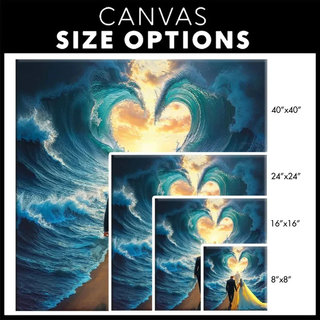 jesus leading a married couple through parted sea wall art canvas (view 10)