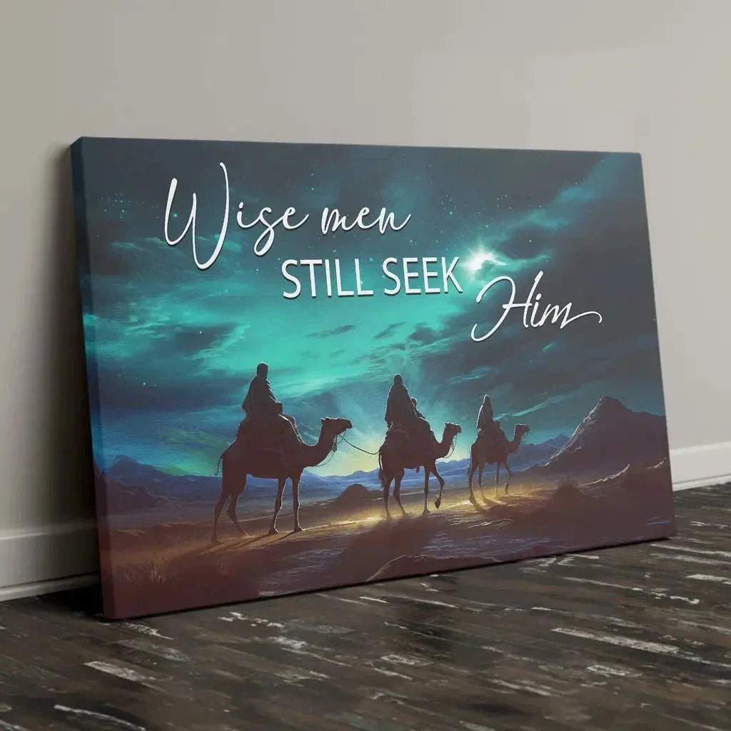 wise men still seek him christmas wall art canvas (Landscape) (view 4)