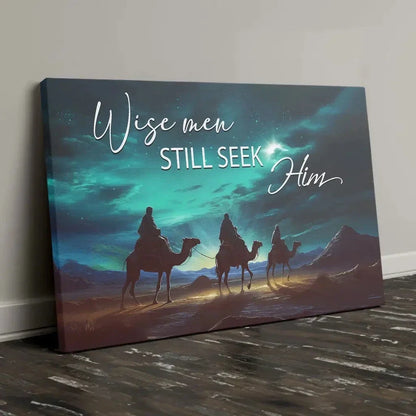 wise men still seek him christmas wall art canvas (Landscape) (view 4)