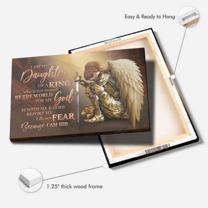 female warrior i am the daughter of a king christian wall art canvas (Landscape) (view 6)