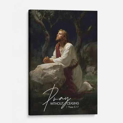 pray without ceasing jesus praying in the garden of gethsemane christian wall art canvas (view 7)