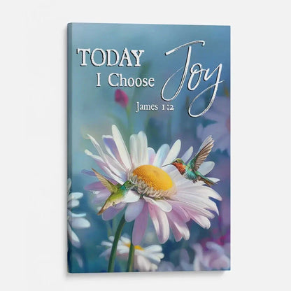 today i choose joy james 1 2 hummingbird with daisies wall art canvas (view 6)