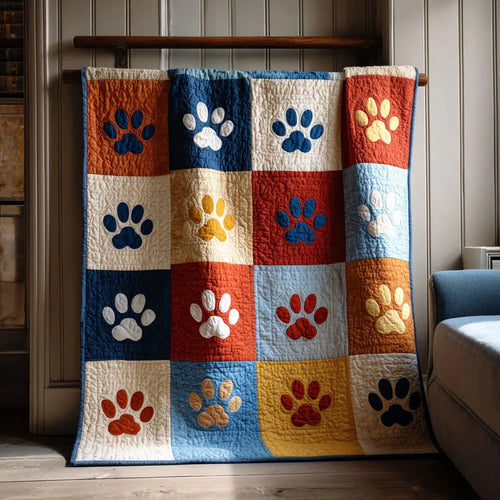 Pet Paw Quilt Blanket - Quilted Blanket by Wild and Way