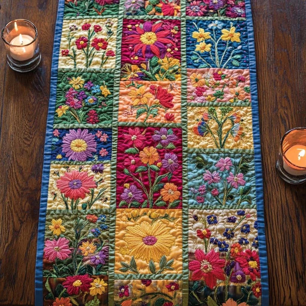 Petal Dance Quilted Table Runner