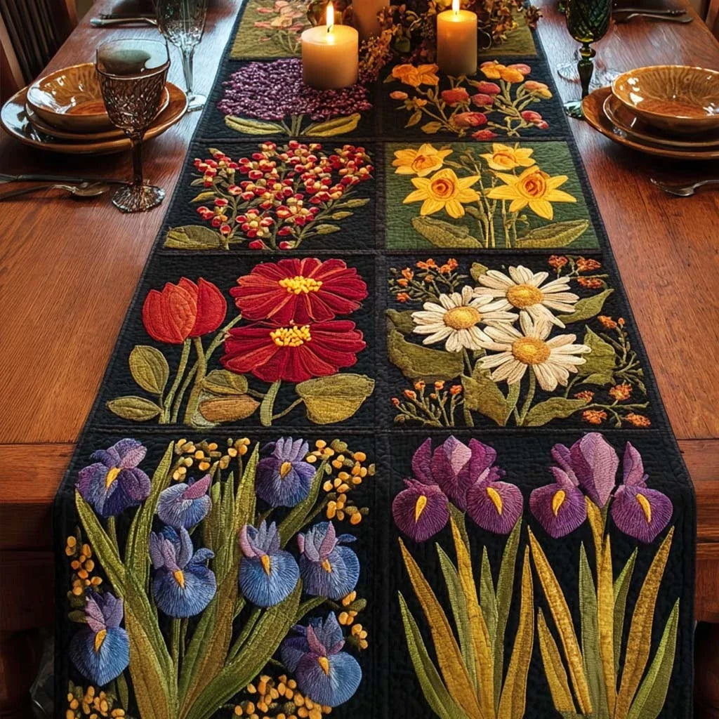 Petal Glow Quilted Table Runner