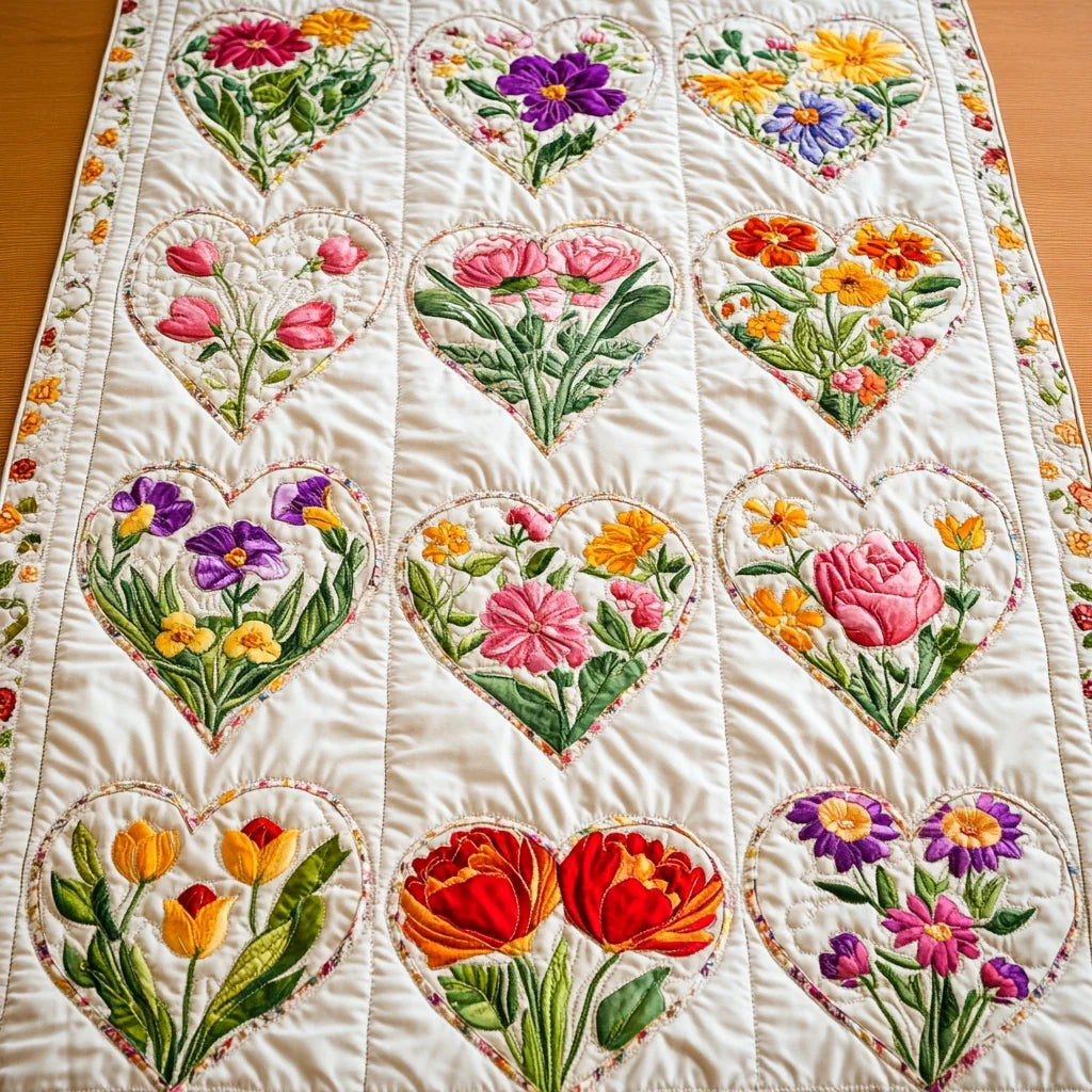 Petal Grace Quilted Table Runner