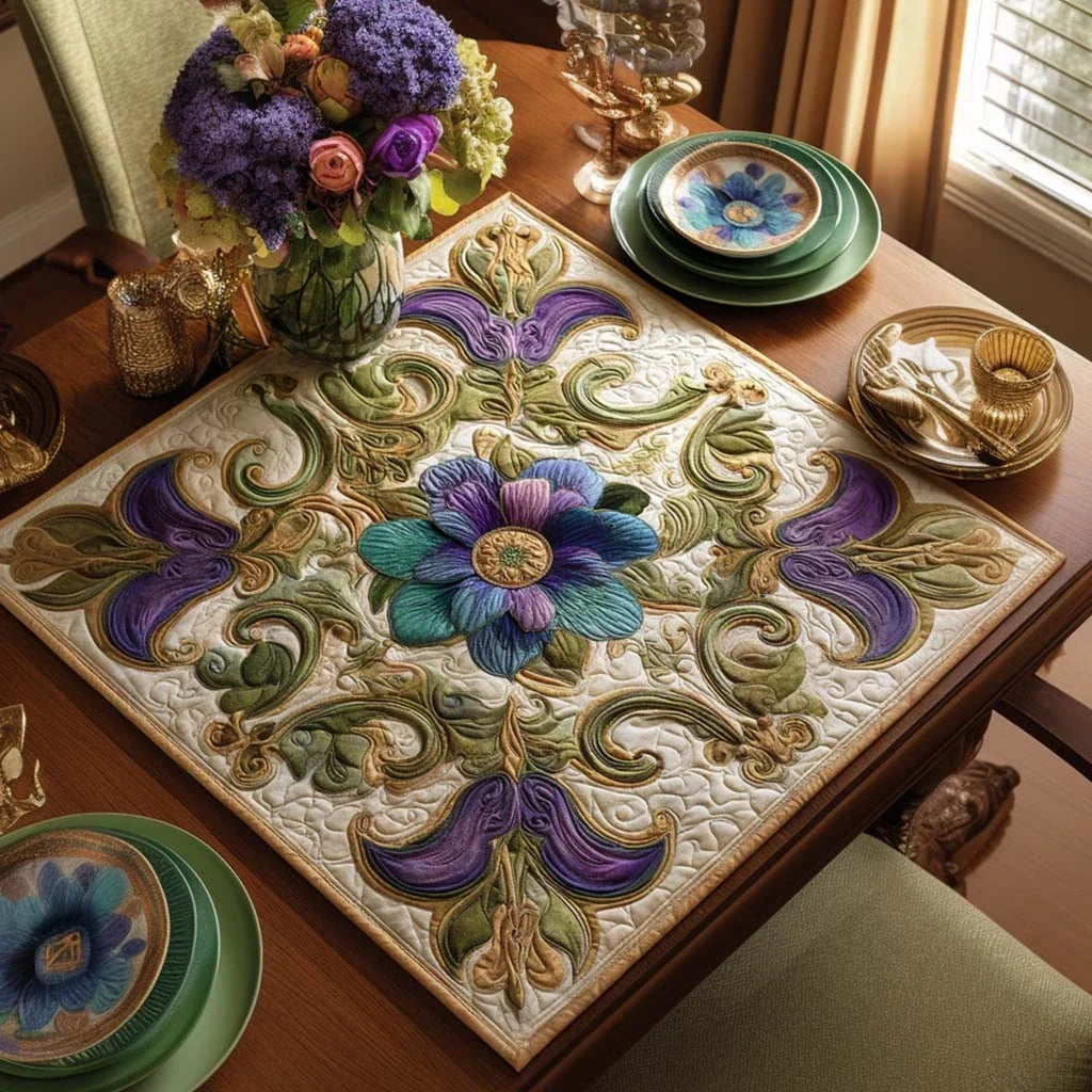 Petal Grace Quilted Table Topper