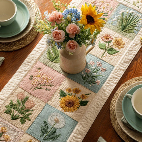 Petal Mosaic Quilted Table Runner